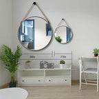 POZINO Large Round Rope Mirror, 30 Inch Circle Farmhouse Mirror, Hanging Mirror for Bathroom Bedroom Living Room Entryway Home Decor, Grey