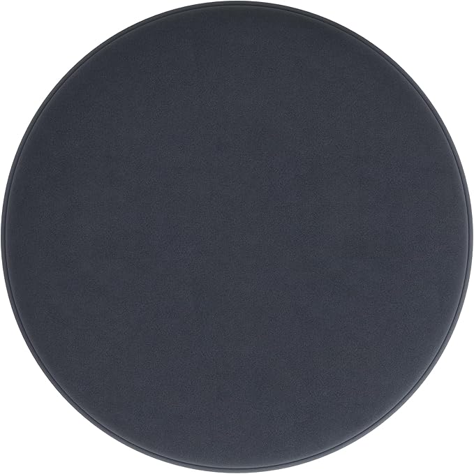 Spatial Order Upholstered Round Ottoman (No Lid, Seat Only) | Spatial Order Home Décor | Foot Rest Pouf – Steel Blue Velvet