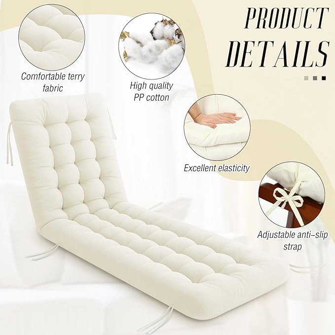 Long Floor Cushion Large Floor Cushion with Brushed Cotton 74.8 x 27.5 x 3.15 in Jumbo Lounger Pillow for Outdoor Indoor Bay Window Meditation Yoga Reading Sleeping(1 Pc,Cream White)