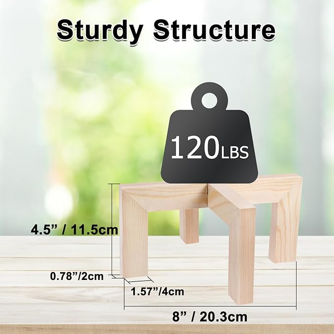 Plant Stand, Indoor/Outdoor Wood Plant Holder, Single Flower Pot Stand, Sturdy Planter Stands, Fit 5-9 Inch Pots