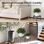 TOSKING 3-Pack Plant Stands - Heavy Duty Low Plant Stand, No Assembly Required Risers for Potted Plants Indoor and Outdoor, Ready to Use(10.24" & 10.24" & 8.66" Diameter)