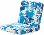 JMGBird Adjustable Floor Chair - 5-Position Gaming & Meditation Cushion with Back Support, Waterproof Blue Palm Leaves Design for Indoor/Outdoor Use