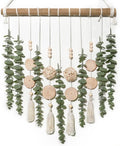 Boho Bathroom Decor Artificial Eucalyptus Hanging Wall Decor Fake Greenery Leaves Plants Wicker Ball on 16.5 inch Stick Rustic Farmhouse Natural Bedroom Kitchen Nursery Office Decorations