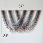 Macrame Wall Hanging Boho Wall Decor Red Blue Gradient Fiber Wall Art Handmade Yarn Wall Decor for Living Room Bedroom Nursery Apartment 57" W x 31" L