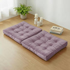 Meditation Floor Pillow Set of 2, Large Velvet Floor Pillows for Sitting, Tufted Floor Seating Cushions for Adults, Big Pillows for Yoga & Living Room, 22x22 Inch, Lavender
