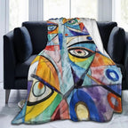 Abstract Throw Blanket Soft Flannel Blanket 60"x50" in Bed Blanket Home Decor for Room Sofa Couch All Season