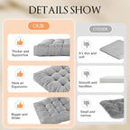 Meditation Floor Cushions Set of 2, Thickened Floor Pillow for Adults, Large Square Pillows Seat Cushion for Tatami Living Room Yoga, Memory Sponge Block Added, 22x22 Inch, Grey