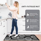 LuxStep Kitchen Mat Waterproof Kitchen Rugs for Floor Cushioned Anti-Fatigue Mat Non-Slip Standing Desk Mat Comfort Floor Mats for House Sink Office 17.3" x 39" Black