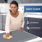 KitchenClouds Kitchen Mat Cushioned Anti Fatigue Rug 22"x72" Water Resistant, Non Slip, Standing and Comfort Desk/Floor Mats for House Sink Office (Grey,0.8inch)
