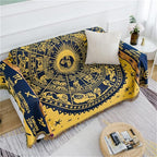 Boho Throw Blankets Woven Reversible Cotton Bohemian Tapestry Hippie Room Decor Witchy Astrology Zodiac Celestial Constellation Carpet Bed Recliner Chair Couch Sofa Cover Double Sided 50"x70"
