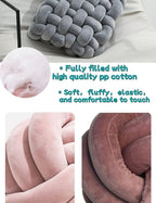 Knot Pillow Meditation Cushion Large Floor Cushions for Sitting Funky Throw Pillows Chair Pillows Soft Pad Square Knotted Seat Cushions for Home Decoration Living Room Bedroom Sofa Couch Green
