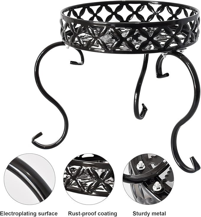 TLBTEK 2Pcs Planter Stand,Metal Round Potted Plant Stands Indoor&Outdoor Multiple ,Modern Flower Pot Stand Holder Rack Planter Display for Home,Kitchen,Patio,Garden, Corner, Balcony and Bedroom