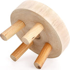 TOPZEA Set of 2 Mini Wooden Stool Display Stand, Short Boho Wood Riser Stools Small Desk Pedestal Stand for Candle, Indoor Plants, Gnome, Counter Decor