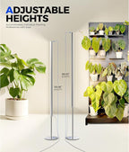 Barrina T1S Standing Grow Light for Indoor Plants with Timer, 65W 660nm High PPFD Tera Series Vertical Full Spectrum Grow Lights Adjustable Height 5FT-5.6FT, Foot Switch, Non-Glare Design, Silver