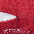 MIULEE Pack of 2 Christmas Pillow Covers 12x20 Inch Red Farmhouse Decorative Throw Pillow Covers with Stitched Edge Soft Chenille Solid Dyed Couch Pillow Covers for Sofa Bed Living Room