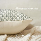 Floral Pillow Covers 20x20 Pillow Cover Block Print Couch Pillows for Living Room Decorative Neutral Accent Throw Pillow Covers, 1PC, Olive Green