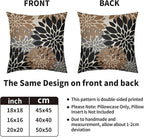 Black Light Brown Pillow Covers 22X22 Inch Set of 2, Spring Summer Floral Dahlia Flower Cream Decorative Throw Pillow Covers Outdoor Modern Farmhouse Cushion Case for Home Couch Sofa Bed Decor