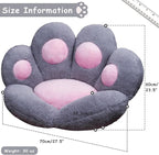 Cat Paw Cushion Office Chair Cushion Comfy Plush Gaming Chair Cushion Cute Seat Cushion for Girl, Cute Gaming Acessories Room Decorate 28"x 24" (Gray)