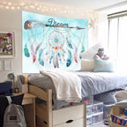 Dream Catcher Feather Small Tapestry, Native American Arrow Dreamcatcher Tapestry Wall Hanging for Teen Girl Bedroom, Blue Teal Bohemian Tapestries Living Room College Dorm Home Decor (60W X 40H)