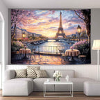 MCKTOM Eiffel Tower Tapestry French Landscape Paris Decor for Bedroom Living Room Dorm 80" X 60" Romantic City Scenery Wall Art Hanging Tapestries Party Decorations