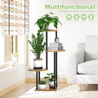 Plant Stand Indoor, 4 Tier Thickened Metal Corner Plant Shelf for Multiple Plants, Indoor Plants Tiered Flower Pot Stand for Patio Garden Balcony Living Room Bedroom (Black)