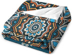 Ornamental Mandala Throw Blanket Indian Hippie Bohemian Art Floral Texture Pattern Blanket for Sofa Bed Couch Chair Or Dorm 50"x60"