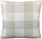 VAKADO 20x20 inch Throw Pillow Covers Farmhouse Buffalo Plaids Rustic Beige White Retro Check Square Decorative Cushion Cases Home Decor for Sofa Couch Office Outdoor Pack of 2
