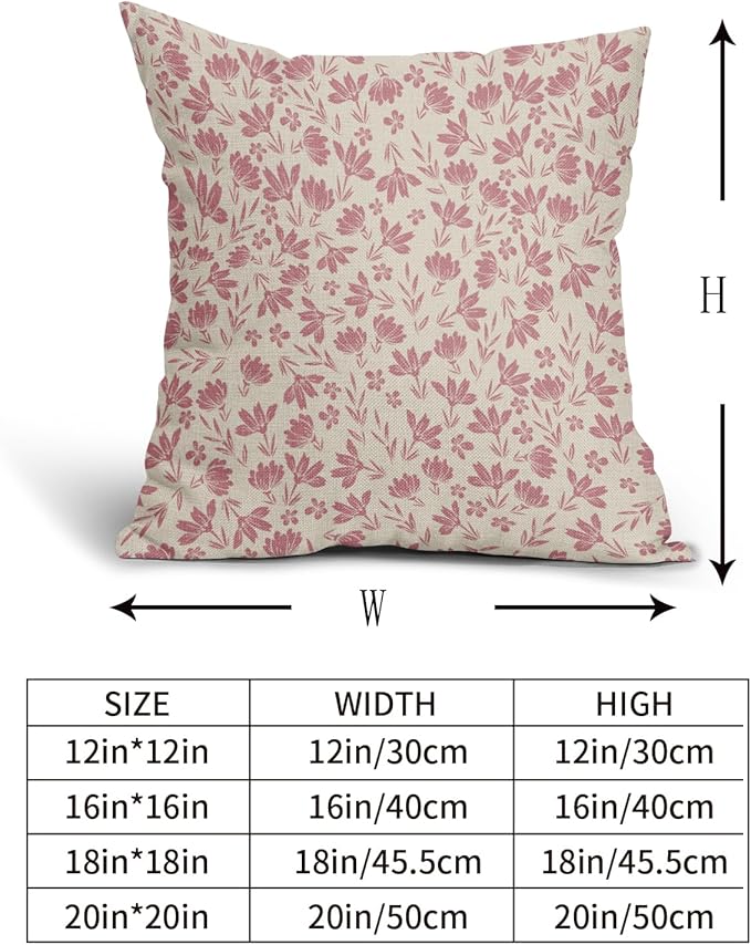Light Pink Floral Pillow Covers 24x24 Set of 2 Vintage Rustic Old Style Cute Small Flower Cream Print Decorative Outdoor Pillowcases Farmhouse Throw Cushion Case Decor for Couch Sofa Bed