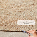 Jute Rug 3ft Round Area Rug Hand Woven Jute Beige Braided Boho Rug for Living Room Outdoor Bedroom Kitchen Entryway Farmhouse Hallway, Rustic Vintage Natural Reversible Floor Rugs: Natural