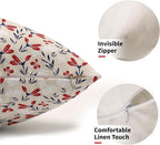 4th of July Floral Pillow Covers 12x20 Set of 2 Rustic Old Style Navy Blue Red White Flower Print Rectangle Decorative Outdoor Pillowcases Patriotic Throw Cushion Case Decor for Couch Sofa Bed