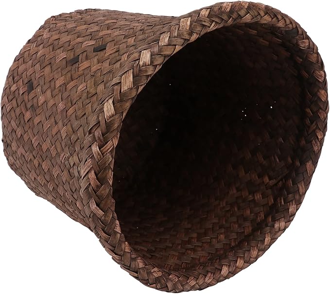 6 inch Seagrass Planter Basket, rattan plant basket Woven Flower Plant Pot Plant Container Flower Pot Cover, Stylish Planter Baskets for Indoor Plants- wicker storage bins S woven plant basket