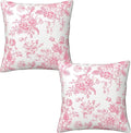 Pink and White Floral Pillow Covers 20x20 Set of 2, Vintage Chinoiserie Flower Throw Pillow Covers Outdoor Decorative Pillow Case for Couch Bed Sofa Cushion Home Decor