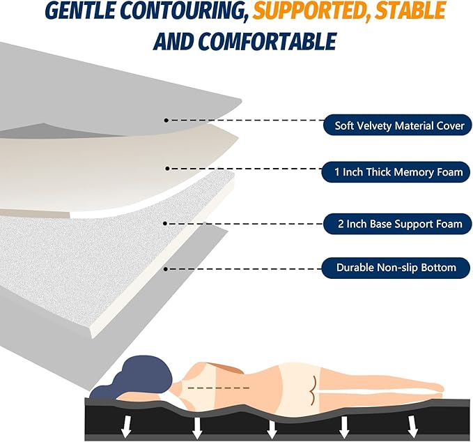 CYMULA Memory Foam Camping Mattress Pad, CertiPUR-US Sleeping Mat, Portable Roll Up Mattress for Adults, Camping Bed Pads for Sleepover, Car Bed with Travel Bag