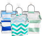 Wall-Hanging Storage Bags, Desktop Organizer Basket Cotton Linen Hanging Storage Basket for Kitchen,Bderoom,Living Room (#1 Streak-3Pack)