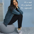 Urban Lifestyle Round Knit Pouf - Hand Woven Cotton, Light Blue