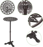 OwnMy Cast Iron Tall Plant Stand Heavy Duty Vintage Flower Pot Holder Stand, Decorative Round Potted Plant Holder Rack, Indoor Outdoor Metal Plant Holder Wrought Iron Large Plant Stand for Home Garden