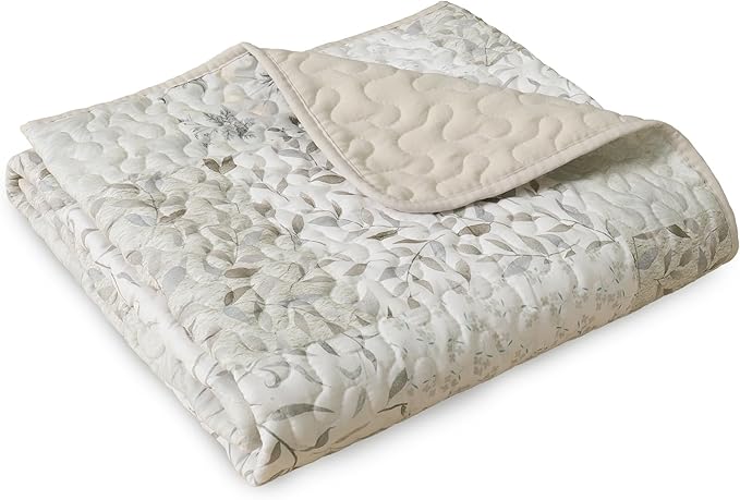 Exclusivo Mezcla 50"x 60" Quilted Throw Blanket- Microfiber Quilt Throw with Boho Patchwork Pattern, Reversible Grey Versatile Lap Quilt for All Seasons, Lightweight Throws for Bed/Couch/Sofa