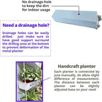 LaLaGreen Hanging Wall Planter - 16 Inch Three Tier Plant Hanger for Succulent Indoor Herb Planter Modern White Boho Metal Wall Plant Holder Decor, Vertical Garden Hanging Planter Shelf Large Outdoor