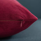 Euro Sham Covers 26x26 Burgundy: Pack of 2 Cozy Soft Velvet Square Modern Luxury Decorative Throw Pillow Cases for Christmas Sofa Couch Living Room Bed Home Decor