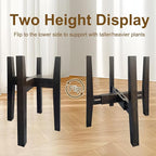 Adjustable Plant Stand Indoor Bamboo Mid Century Modern Plants Stand Corner Plants Flower Holders Single Floor Plant Stands- 8.2-11.8 in (Pot & Plant Not Included) (Tea, （8.2-11.8in）)