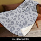 Throw Blanket for Couch, 300GSM Warm Soft Cozy Flannel Blanket, Cute Blanket for All Seasons Bedroom Home Decor Gifts, Luxury Grey Leopard 50x60 Inches