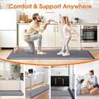 Kitchen Mat, Cushioned Thick Floor Comfort Mat, with Non-Slip Bottom, Waterproof & Stain Resistant & Easy Clean, Standing Desk Mat for Kitchen, Sink, Office (17.3''x60'', Grey)