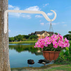 10" Plant Hangers 2-Pack - Heavy Duty Rust-Resistant Steel Hooks for Bird Feeders, Indoor/Outdoor Plants & Wall Decor, White