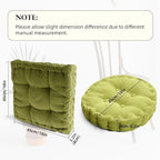 Large Square and Round Floor Cushions for Adults 2 Pack Meditation Floor Pillow Orange Corduroy Floor Seat Pillows Cushion for Living Room Balcony Tatami Yoga,18x18 Inch