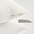 MIULEE Neutral Harmony Decorative Pillow Covers 18x18 Inch Set of 4 Rustic Farmhouse Boho Soft Throw Pillows Corduroy Couch Pillowcases Nordic Home Decor for Sofa Living Room Bed