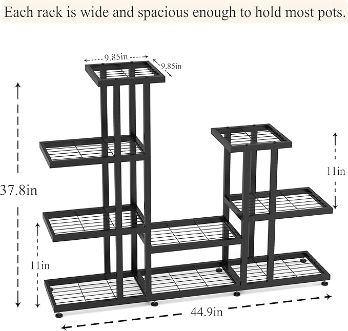 Corner Plant Stand Indoor 5 Tier 16 Potted Metal Plant Stands Outdoor Flower Shelf Heavy Duty Pot Holders for Patio Balcony Garden Living Room Home Decor (5-Tier 16 Potted)
