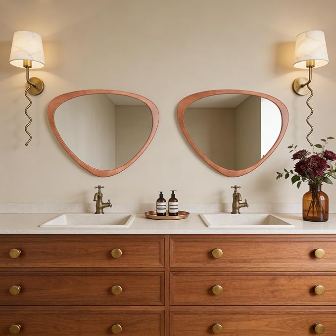 WallBeyond Asymmetrical Mirror, Irregular Wall Mirror for Bathroom, Wall Mirrors Decorative for Bedroom Living Room Entryway Hall, Unique Wall Mirror 25" x 20"
