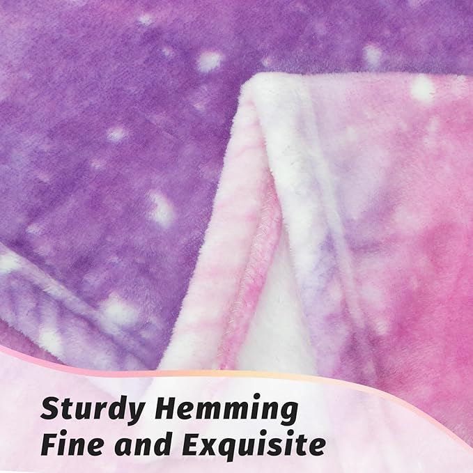 MACEVIA Tie Dye Galaxy Throw Blanket for Couch, Dreamy Purple Starry Sky Blankets and Throws, Cozy Soft Fleece Flannel Plush Blanket for Sofa Bed 260GSM, Suitable for All Seasons (Galaxy, 50"x60")