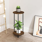 YINMIT Plant Stand Indoor, 2 Tier Small Plant Stand, 23" Tall Metal Spindle Poles Plant Stands, Corner Flower Pot Stand, Plant Tables Indoor, Planter Pot Holder for Balcony Garden Patio Living Room