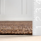 Rugs USA Juniper Tiled Jute Area Rug, 4x6, Dark Brown
